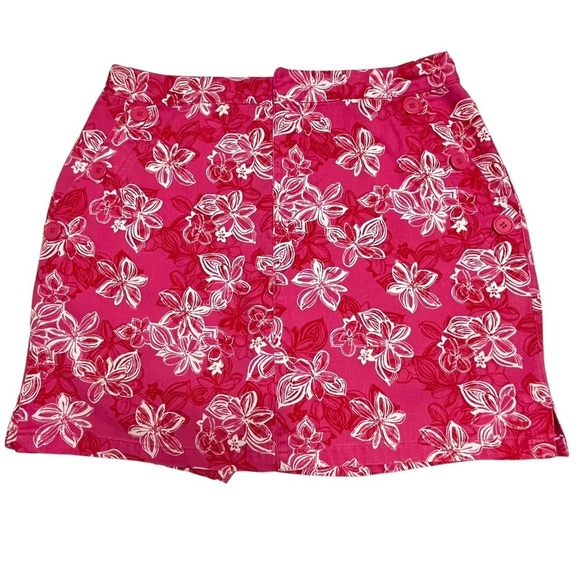 Crazy Horse by Liz Claiborne Dresses & Skirts - Crazy Horse A Liz Claiborne Co. 100% Cotton Pink/Red Floral Skort Skirt